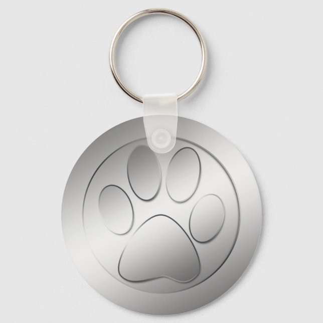 SILVER PAW PRINT KEYCHAIN (Front)