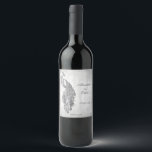 Silver Peacock Wedding Wine Label<br><div class="desc">Personalize a unique wine label for your wedding reception with a Silver Peacock Wedding Wine Label.  Wine Label design features an elegant peacock against delicate foliage and grunge background.  Personalize with the groom and bride's names along with the wedding date. Additional wedding stationery available with this design as well.</div>