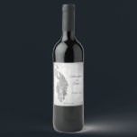 Silver Peacock Wedding Wine Label<br><div class="desc">Personalize a unique wine label for your wedding reception with a Silver Peacock Wedding Wine Label.  Wine Label design features an elegant peacock against delicate foliage and grunge background.  Personalize with the groom and bride's names along with the wedding date. Additional wedding stationery available with this design as well.</div>
