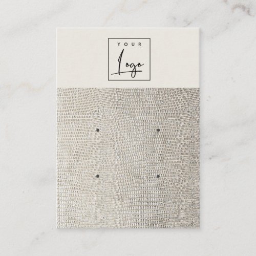 Silver Pearl Leather Texture 2 Earring Display Business Card