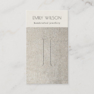 Silver Pearl Leather Texture Hair Clip Display Business Card