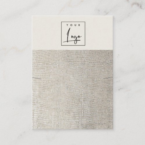 Silver Pearl Leather Texture Necklace Display Business Card