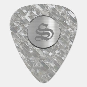 Silver & Pearl Monogram Guitar Pick