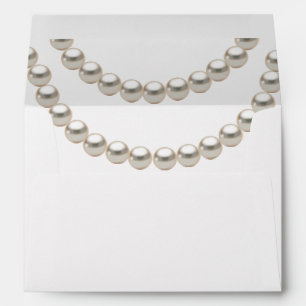 Silver Pearl Necklace Wedding Elegant Envelope