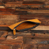 Silver Pen with Stylish Zip Leather Pencil Case (Front)