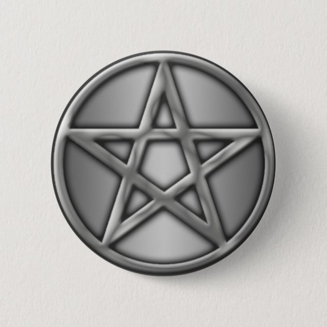 Silver Pentacle on Silver Button (Front)