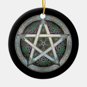 Silver Pentacle Pendant/Ornament Ceramic Ornament