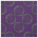 Silver Pentacles Pagan Goth Altar Fabric
