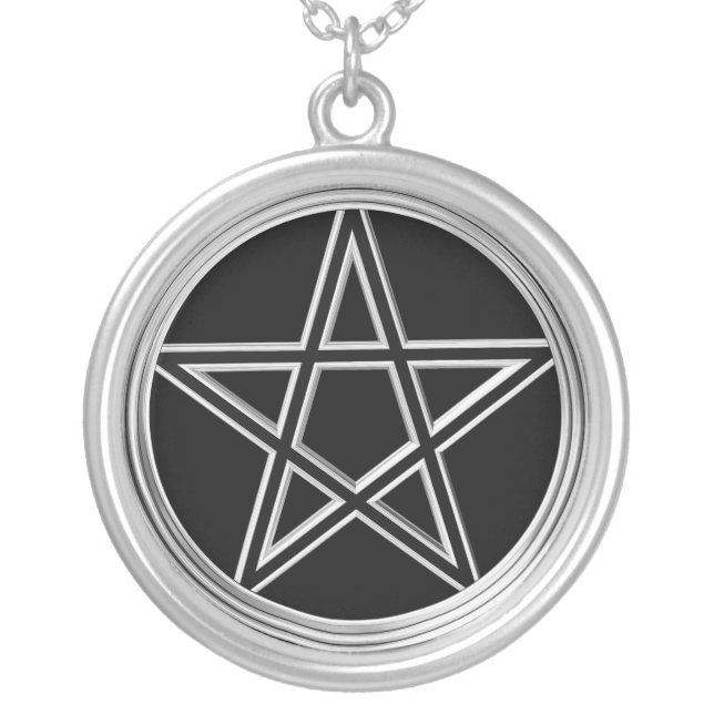 Silver pentagram plated necklace (Front)