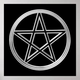 Silver pentagram poster