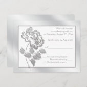 Silver Peony on White Reply Card (Front/Back)