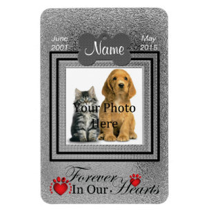 Silver Personal Cat or Dog Memorial - Forever Magnet