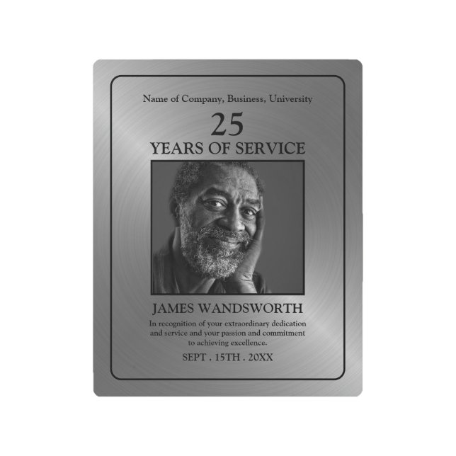 Silver/Personalised Photo - Employee Award Metal Print (Front)