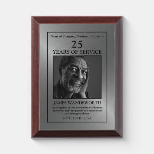 Silver - Personalized Photo - Employee Award Plaque