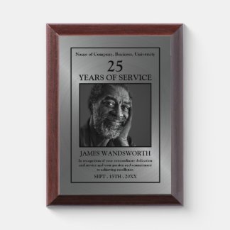 Silver - Personalized Photo - Employee Award Plaque