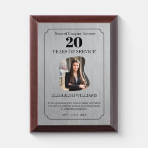 Silver - Personalized Photo - Employee Wooden Awar Award Plaque