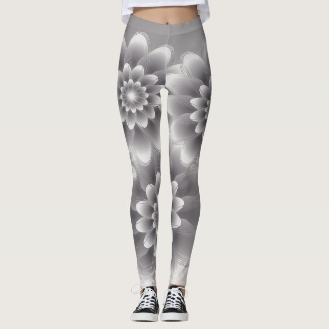 Silver petals bouquet leggings (Front)
