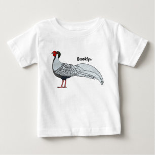 Silver pheasant bird cartoon illustration baby T-Shirt