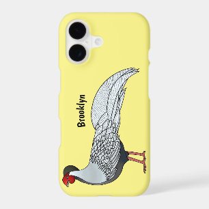 Silver pheasant bird cartoon illustration iPhone 17 case