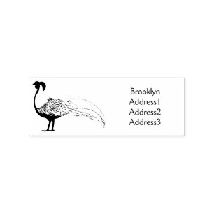 Silver pheasant bird cartoon illustration rubber stamp