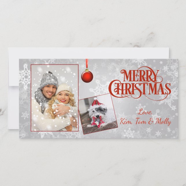 Silver Photo Christmas Card (Front)