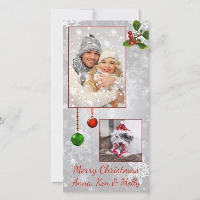Silver Photo Christmas Card (Front)