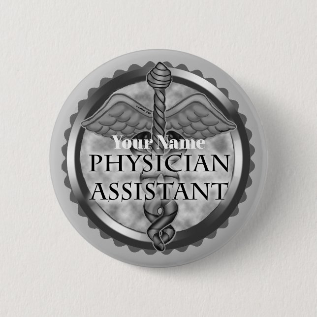 Silver Physician Assistant Button (Front)