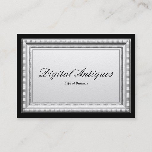 Customizable Silver Picture Frame Business Card Template