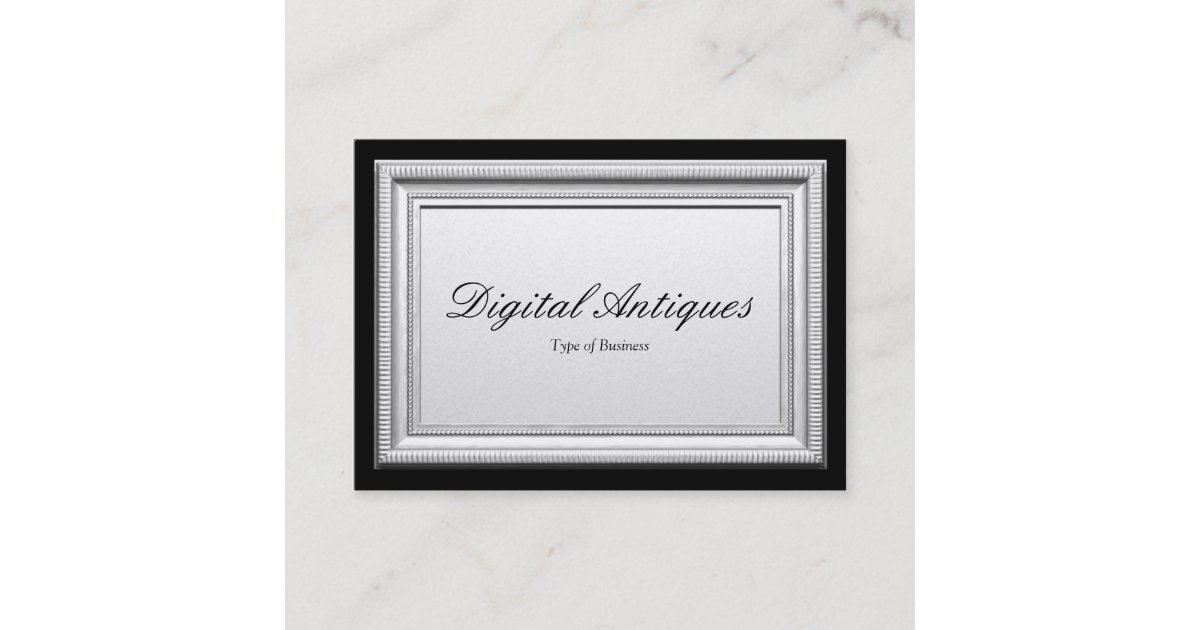 Silver Picture Frame Business Card Zazzle