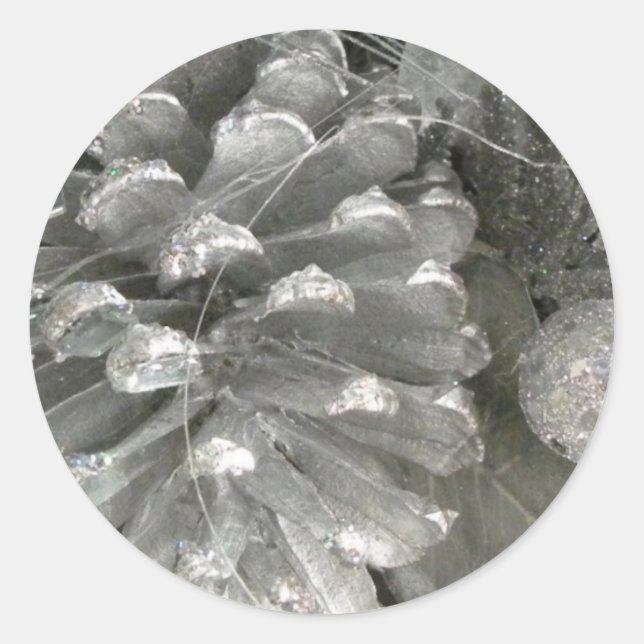 Silver Pine Cone Stickers (Front)