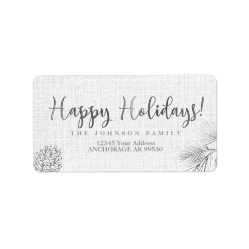 Silver Pine Holiday Label