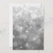 Silver Pink Dress Snowflakes Winter Quinceanera Invitation (Back)