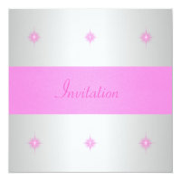 Silver & Pink Fuschia Stars Special Event Card