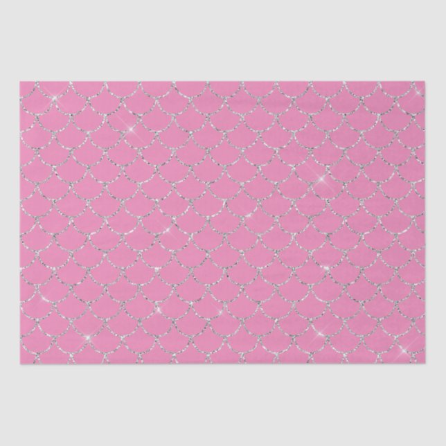 Silver Pink Mermaid  Tissue Paper (Front)
