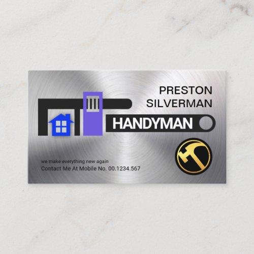 Silver Pipe Wrench Repairs Home Business Card