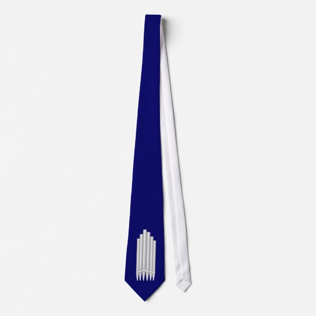 Silver pipes neck tie (Front)