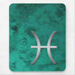 silver pisces - green mouse pad