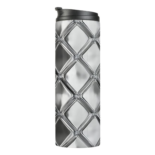 Silver Plate Pattern Thermal Tumbler (Rotated Right)