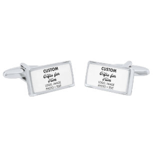 Silver Plated Cufflinks Custom Gifts for Him