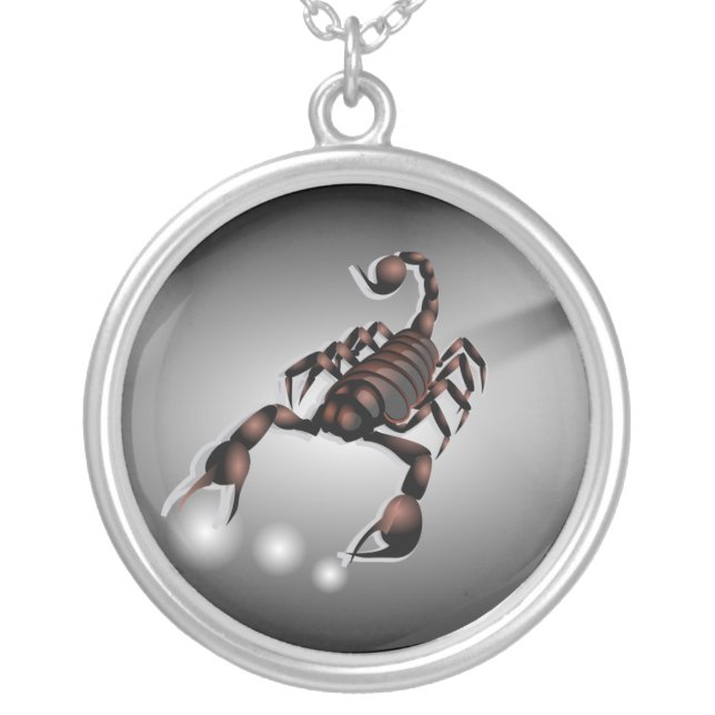 Silver Plated Scorpion Scorpio Necklace (Front)