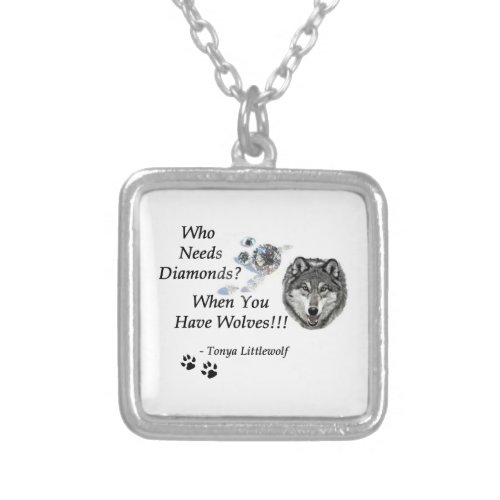 Silver Plated Square Necklace _ Wolf Mtn Sanctuary