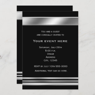 Silver Platinum Shine Elegant Event Invitation