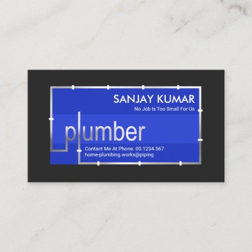 Silver Plumber Piping System Business Card