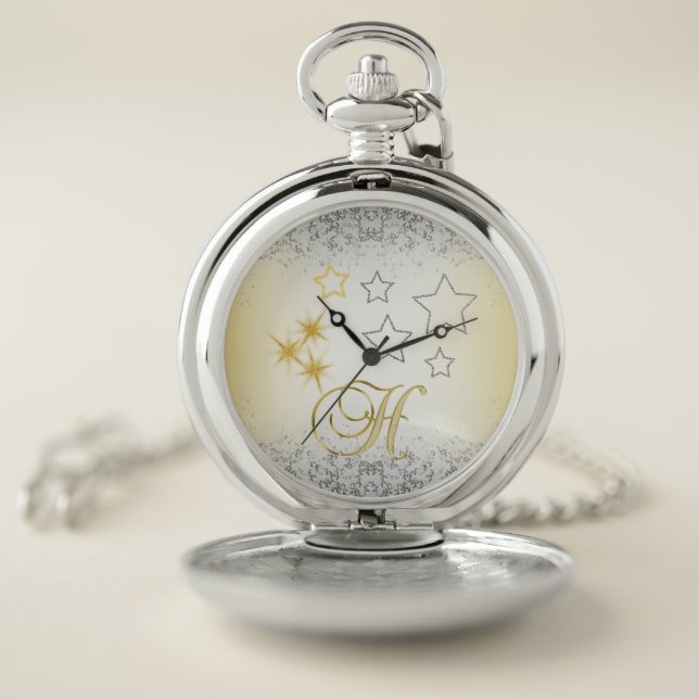 Silver Pocket Clock to Customize Watch (Inside)