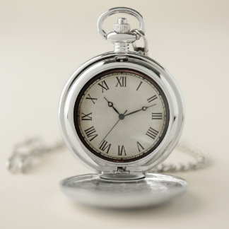 Silver Pocket Clock Watch