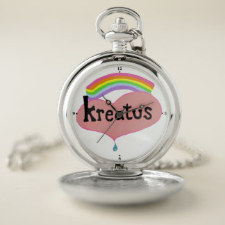 Silver Pocket Watch heart rainbow kreatus