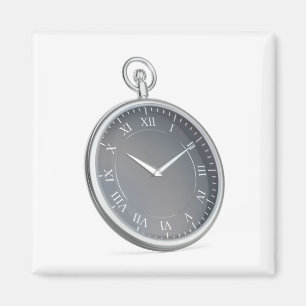 Silver pocket watch magnet