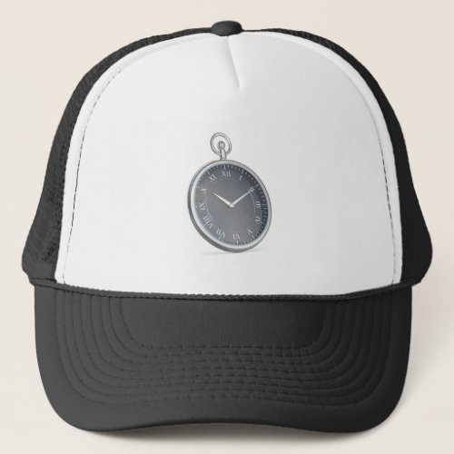 Silver pocket watch trucker hat