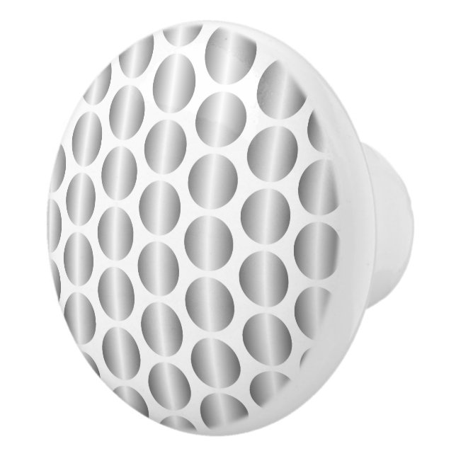 Silver Polka Dot Design Ceramic Knob (Right)