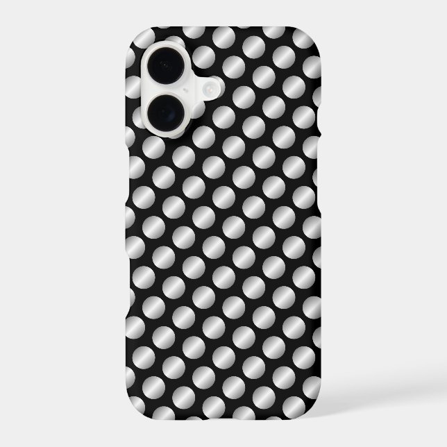 Silver Polka Dot Design iPhone Case (Back)